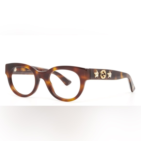 New - GUCCI OVAL EYEGLASSES GG0209O 002 HAVANA/GOLD 48MM 209 - Picture 4 of 7